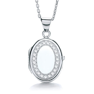 Oval Shape With CZ's Locket