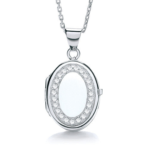 Oval Shape With CZ's Locket