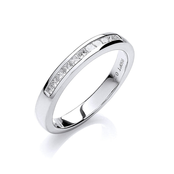 Platinum 0.25ct G/h-vs Diamond Half Eternity Ring