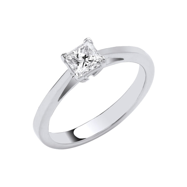Platinum 0.50ct G/h-si Princess Cut Diamond Engagement Ring J