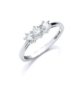 Platinum 0.50ct G/h-vs Brilliant Cut Diamond Trilogy Ring