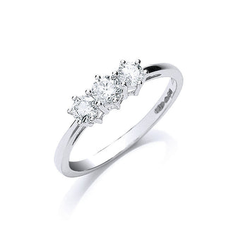 Platinum 0.50ct G/h-vs Brilliant Cut Diamond Trilogy Ring