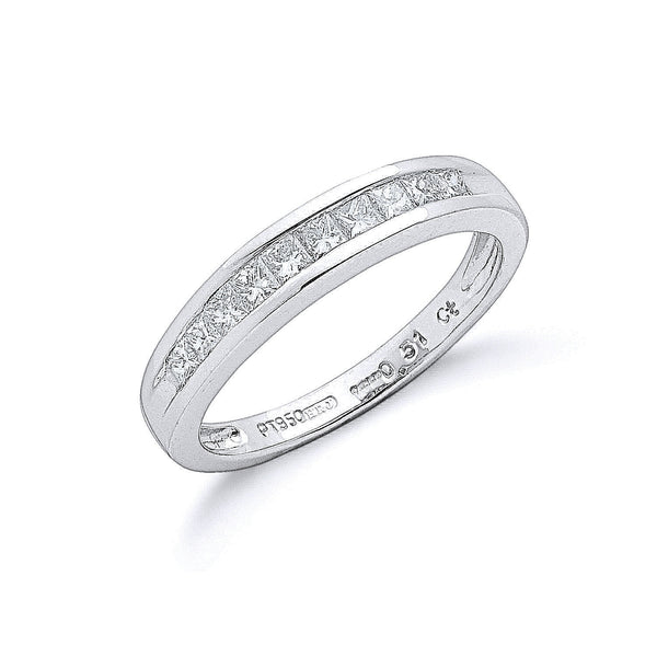 Platinum 0.50ct G/h-vs Princess Cut Eternity Diamond Ring