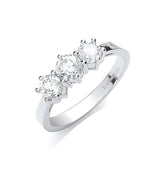 Platinum 1.00ct G/h-vs Brilliant Cut Diamond Trilogy Ring