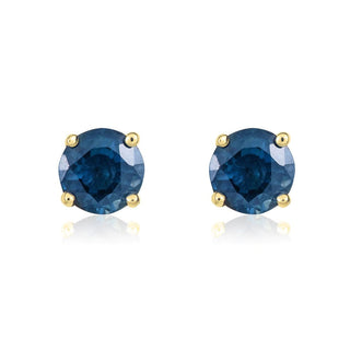 9K Yellow Gold Sapphire Stud Earrings