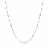 Rose Coated Rubover 11 CZ's Necklace 18