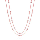 Rose Coated Rubover 23 CZ's Necklace 38