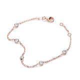 Rose Coated Rubover 5 CZ's Bracelet 7