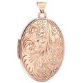 Rose Gold Oval Locket With Design