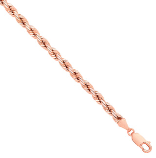 Rose Gold Solid D/c 4.2mm Rope Chain