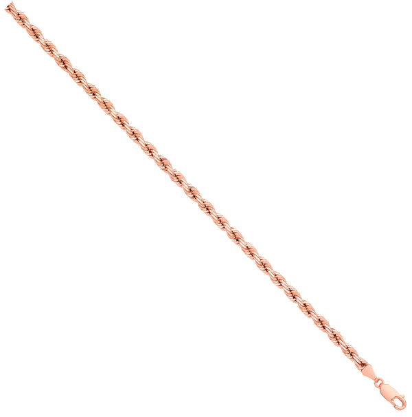 Rose Gold Solid D/c 4.2mm Rope Chain 22