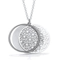 Round Filigree Pattern With Circle Slider 18" Necklace