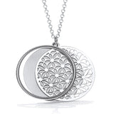 Round Filigree Pattern With Circle Slider 18" Necklace