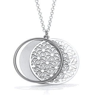 Round Filigree Pattern With Circle Slider 18" Necklace