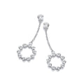 Rubover CZ Circle Of Life Chain Drop Earrings