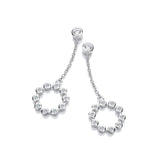 Rubover CZ Circle Of Life Chain Drop Earrings