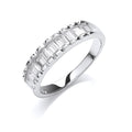 Silver 10 Baguettes CZ Half Et Ring