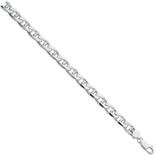 Silver 10mm Anchor Gents 8" Bracelet