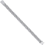 Silver 10mm Cuban Curb Link With CZ Gents Bracelet