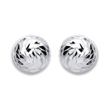 Silver 10mm Disco Half Ball Earrings