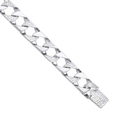 Silver 10mm Plain & Patterned Cast Bracelet