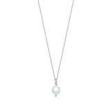 Silver 10mm W/pearl Necklace