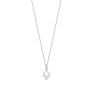 Silver 10mm W/pearl Necklace