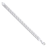 Silver 11mm Double Curb Gents Bracelet