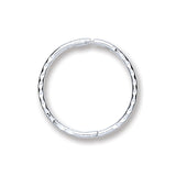 Silver 14mm Diamond Cut Hinged Sleepers