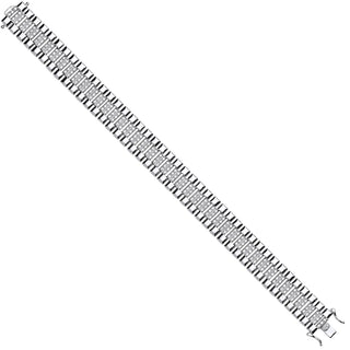 Silver 15mm Fancy CZ Link Gents Bracelet
