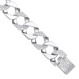 Silver 15mm Plain & Patterned Cast Link Bracelet