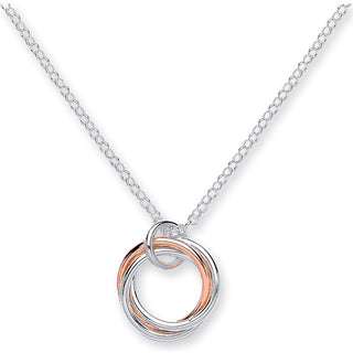 Silver 17" Two Colour Circle Chain 17