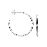 Silver 2.0mm Bamboo Hoop Earrings