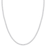 Silver 2.4mm 17" Tennis CZ Chain