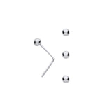 Silver 2.5mm Ball Nose Studs (Pack Of 3)