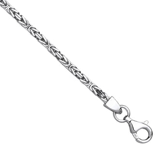 Silver 2.5mm Square Byzantine Chain