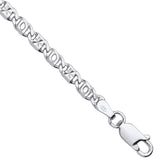 Silver 3.7mm Anchor Chain With Star Stamp