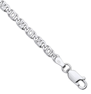 Silver 3.7mm Anchor Chain With Star Stamp