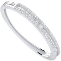 Silver 3 Row CZ Baguette Centre Baby Bangle
