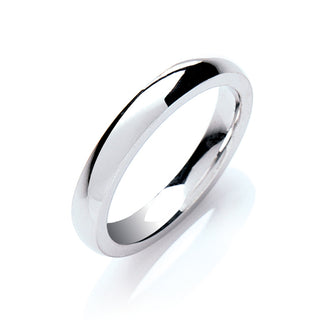 Silver 3mm Court Shape Plain Band J