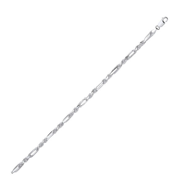 Silver 4.7mm Rope & Open Elongated Link Chain