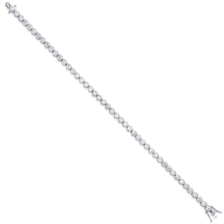 Silver 4.7mm Rubover 3.7mm CZ Tennis Bracelet