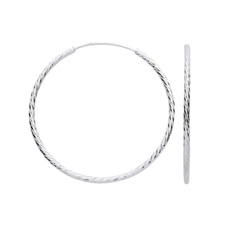 Silver 40mm Hoop Earrings