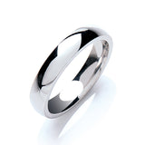 Silver 4mm Court Shape Plain Band