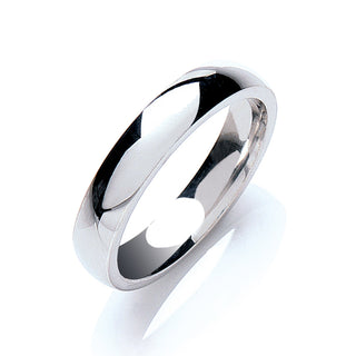 Silver 4mm Court Shape Plain Band J