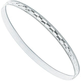 Silver 4mm D/c Slave Bangle