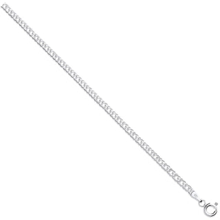 Silver 4mm Double Link Curb