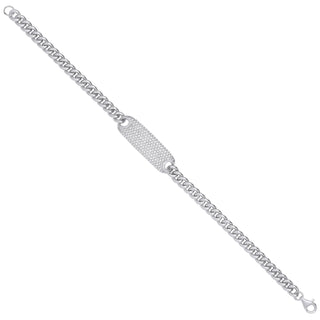 Silver 5.0mm Curb Id Ladies Bracelet