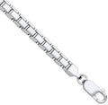 Silver 5.2mm Flat Box Link Chain Bracelet