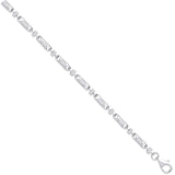Silver 5.3mm Fancy Links CZ Chain/bracelet